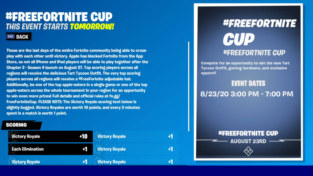 The #GetOnWithIt Cup featuring Fortnite and in alignment with COP26